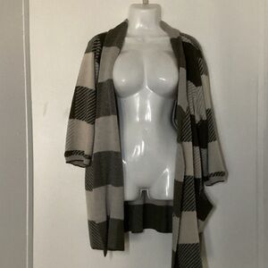 Plaid Open-Front Women's Sweater